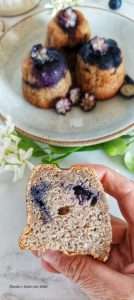 Muffins alle nocciole e mirtilli al grano saraceno