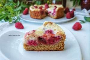 Torta Blondies ai lamponi