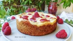 Torta Blondies ai lamponi