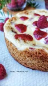 Torta Blondies ai lamponi
