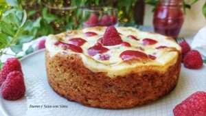 Torta Blondies ai lamponi